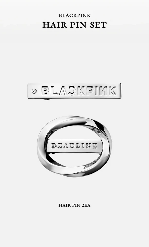 BLACKPINK - HAIR PIN SET 02 BLACKPINK - DEADLINE HAIR PIN SET (SET DE 2 HORQUILLAS METÁLICAS OFICIALES) - Imagen 1