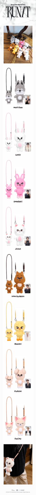 STRAY KIDS - RUN IT MD SKZOO PLUSH CROSS BAG 1